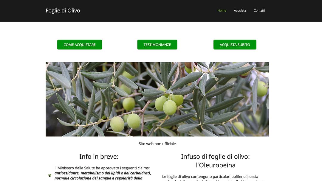 Infuso di foglie di olivo Olife pescara